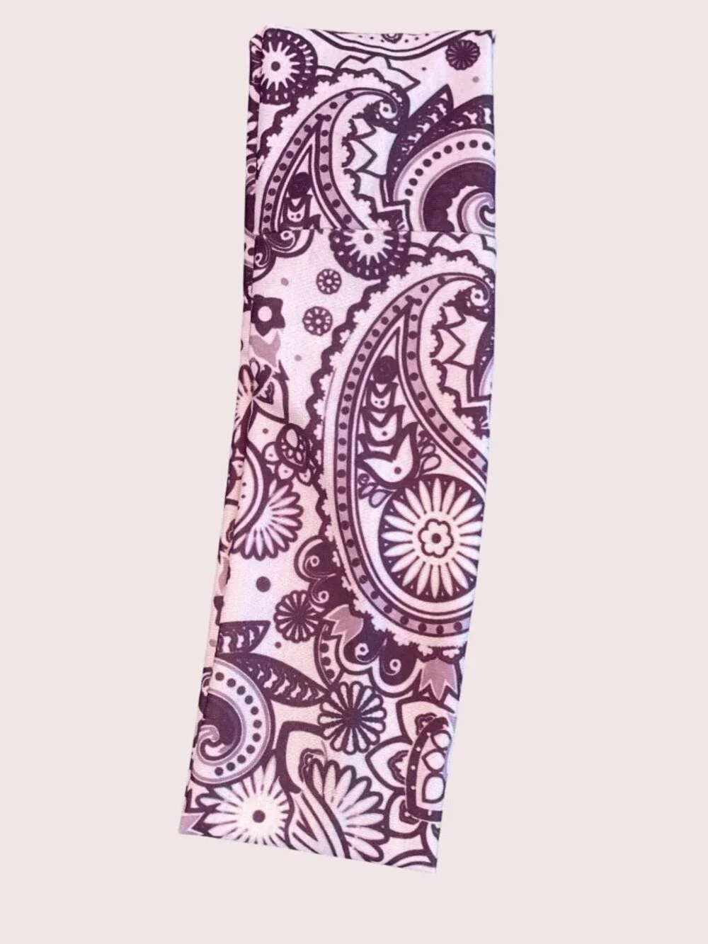 Women Fabric Headband Elastic Back Wear Wide Thin Hair Black White Paisley New